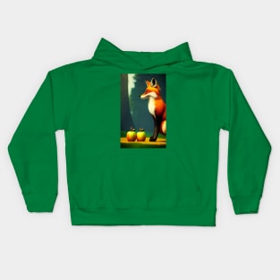 Fox and apples Kids Hoodie